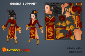 3d geisha character 